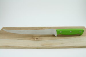 Kermode fillet knife with neon green handle